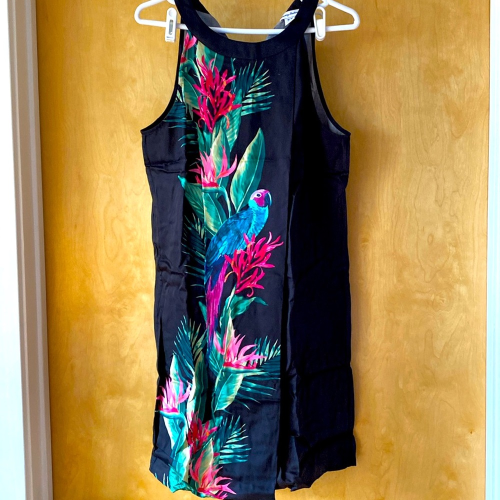 Tommy Bahama parrot black dress